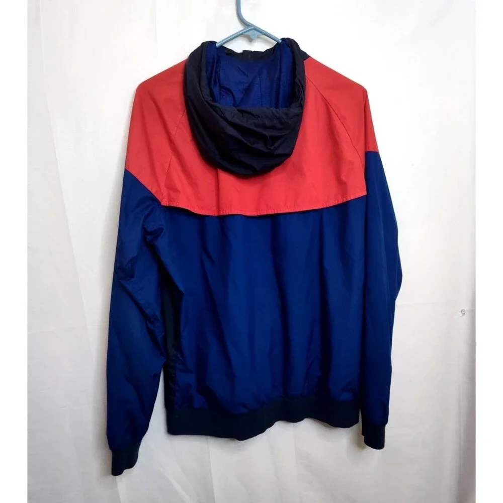 Vintage Nike Hoodie Full Zip Size M Red And Navy Women Medium Pockets Lined - Picture 3 of 8